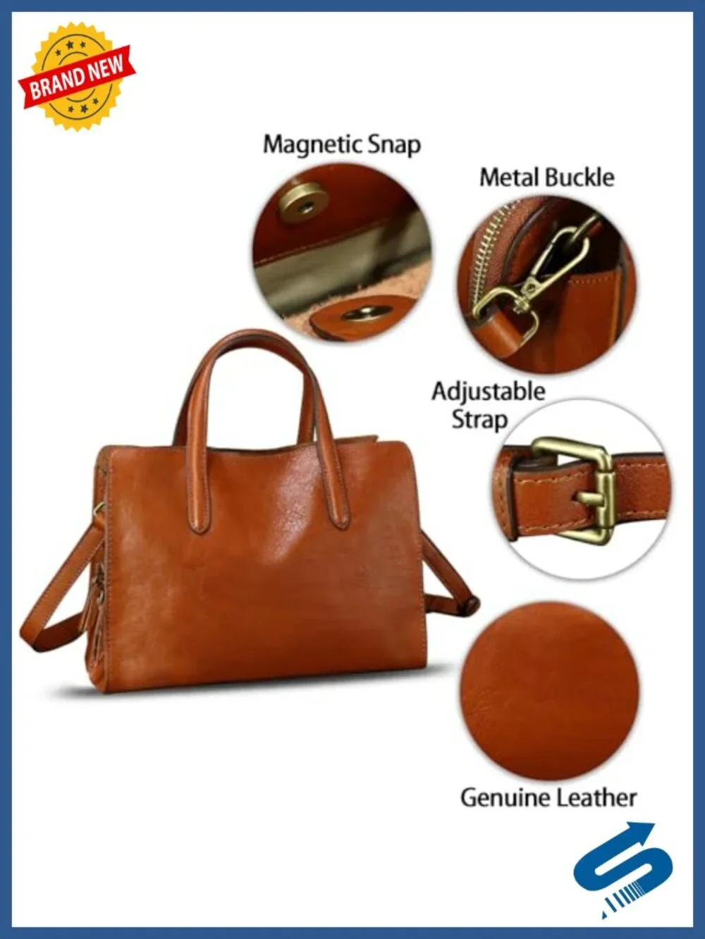 Genuine Leather Crossbody Shoulder Bag for Women